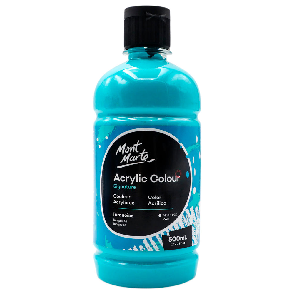 Mont marte Acrylic Colour 500ml bottle - Turquoise - Al Masam Stationery LLC Main image
