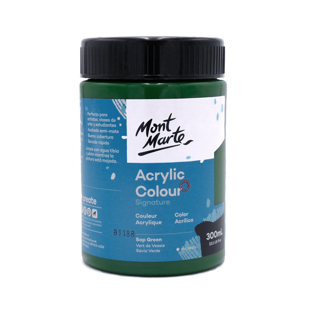 Mont marte Acrylic Colour Paint 300ml - Sap Green - Al Masam Stationery LLC Main image