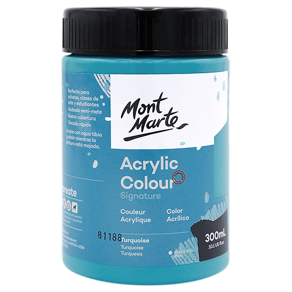 Mont marte Acrylic Colour Paint 300ml - Turquoise - Al Masam Stationery LLC