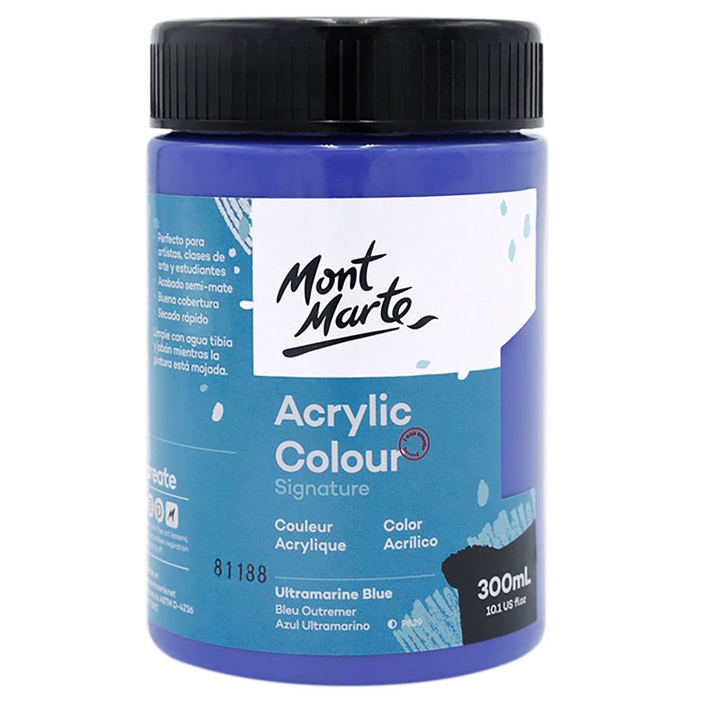 Mont marte Acrylic Colour Paint 300ml - Ultramarine Blue - Al Masam Stationery LLC Main image