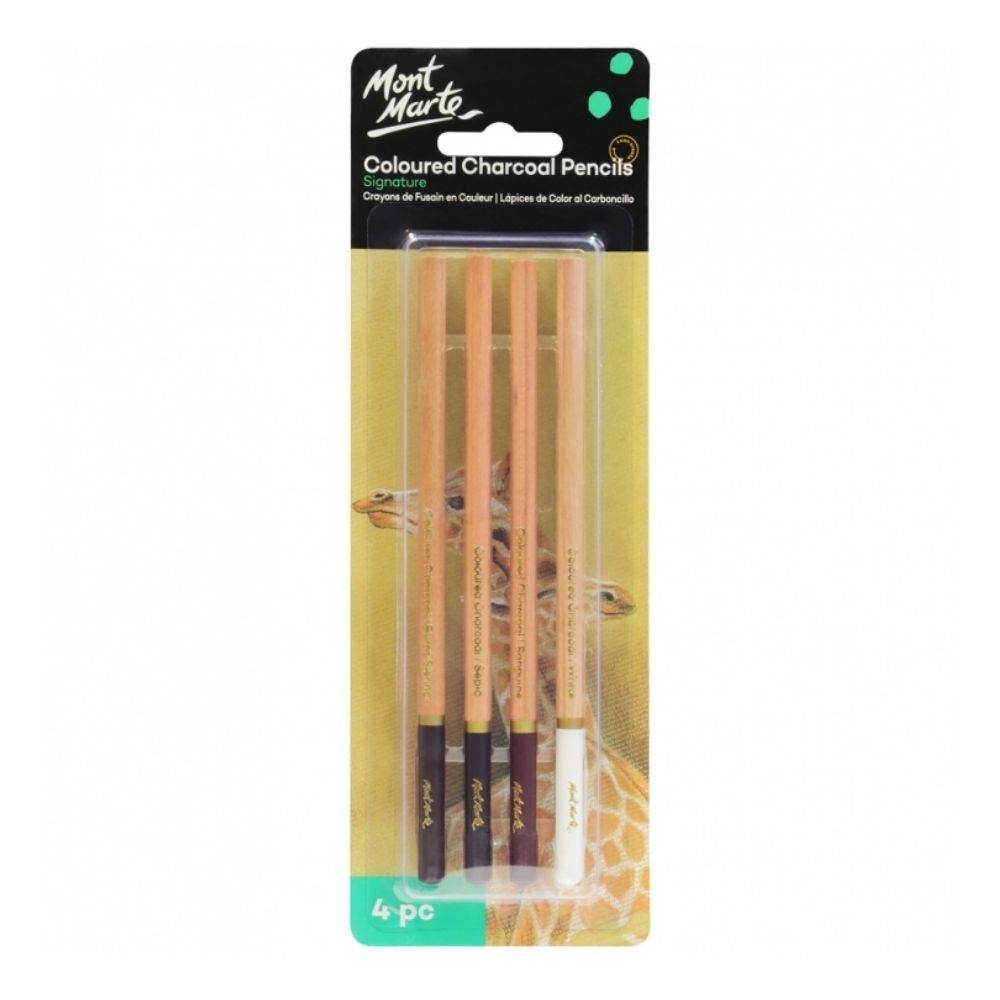 Mont marte Coloured Charcoal Pencils 4pc - Al Masam Stationery LLC Main image
