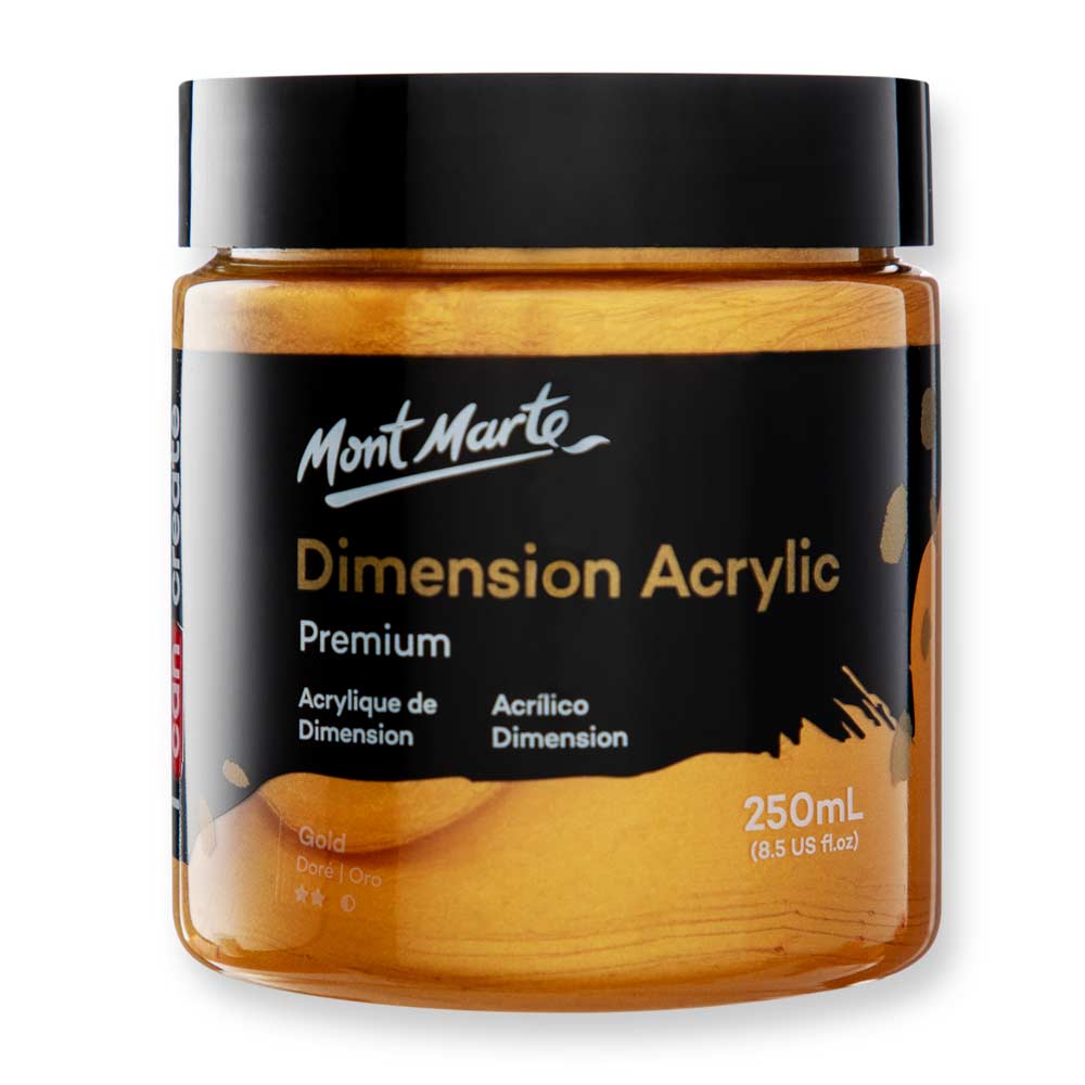 Mont marte Dimension Acrylic 250mls - Gold - Al Masam Stationery LLC Main image