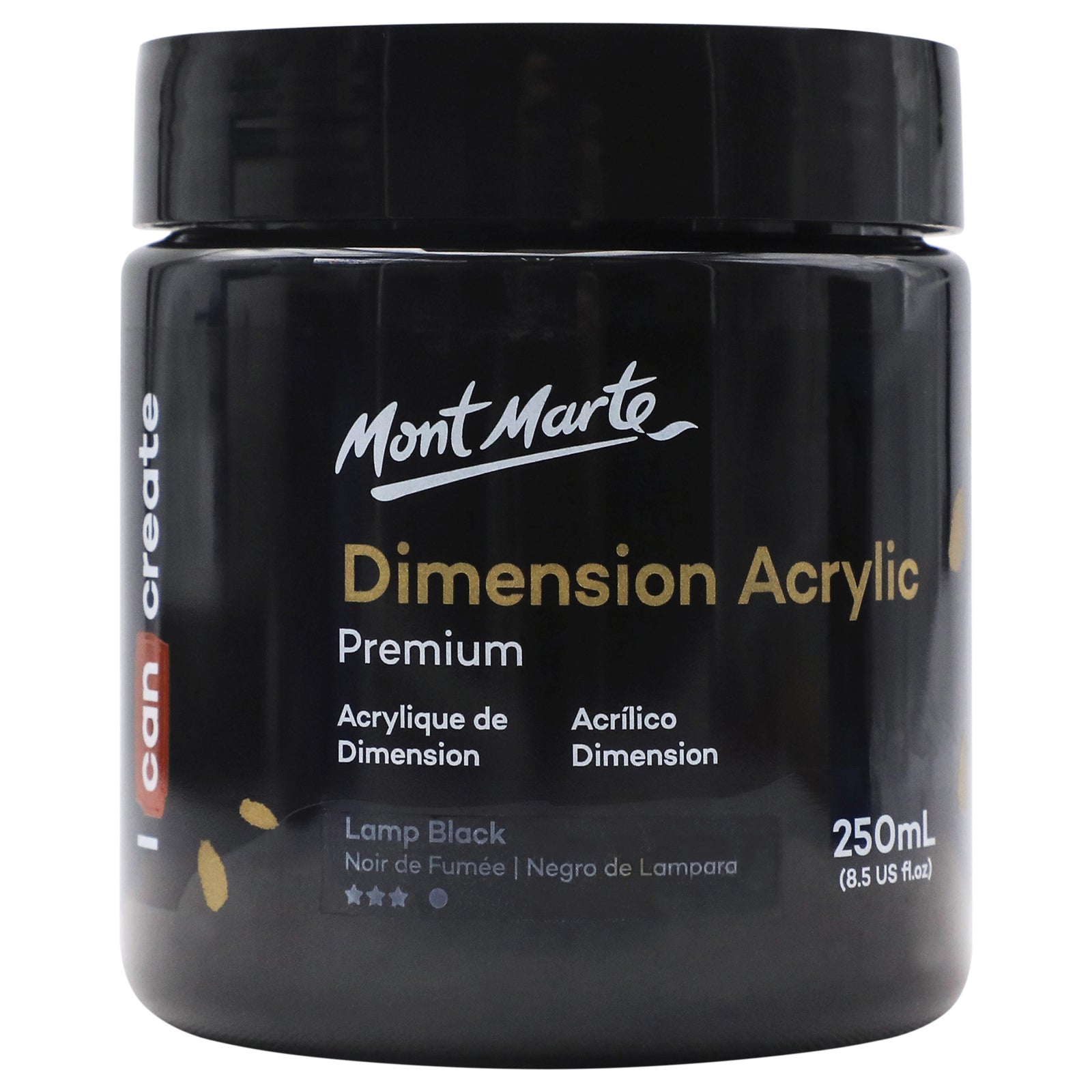 Mont marte Dimension Acrylic 250mls - Lamp Black - Al Masam Stationery LLC Main image