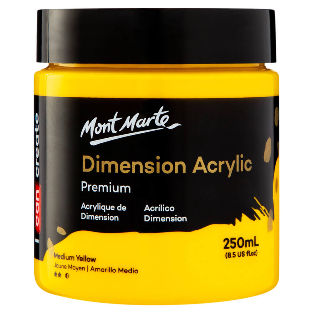Mont marte Dimension Acrylic 250mls - Medium Yellow - Al Masam Stationery LLC