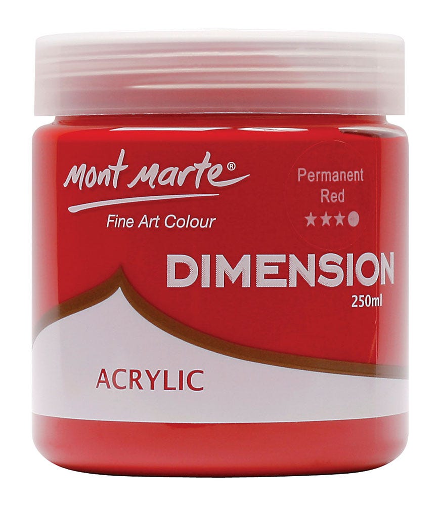 Mont marte Dimension Acrylic 250mls - Permanent Red - Al Masam Stationery LLC Main image