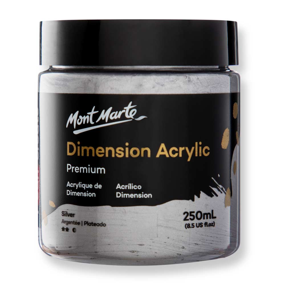 Mont marte Dimension Acrylic 250mls - Silver - Al Masam Stationery LLC Main image