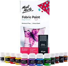 Mont Marte Fabric Paint Set 12pc x 20ml - Al Masam Stationery LLC