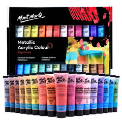 Mont marte Metallic Acrylic Paint Set 24pc x 36ml - Al Masam Stationery LLC