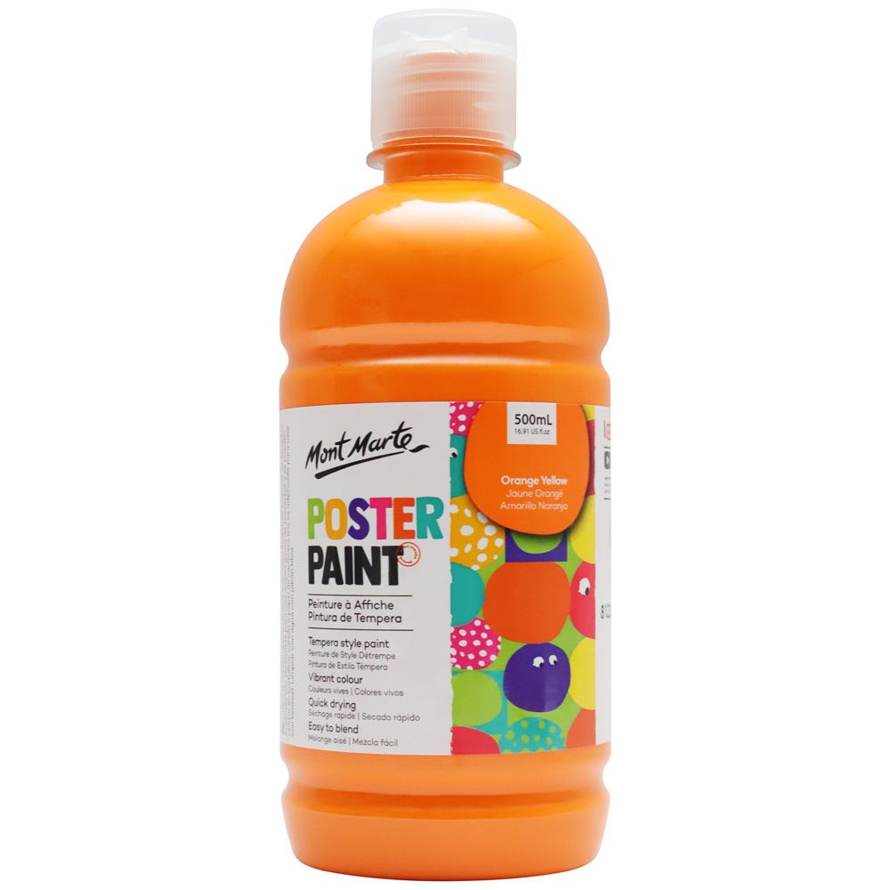 Mont Marte Poster Paint 500ml - Orange Yellow - Al Masam Stationery LLC Main image