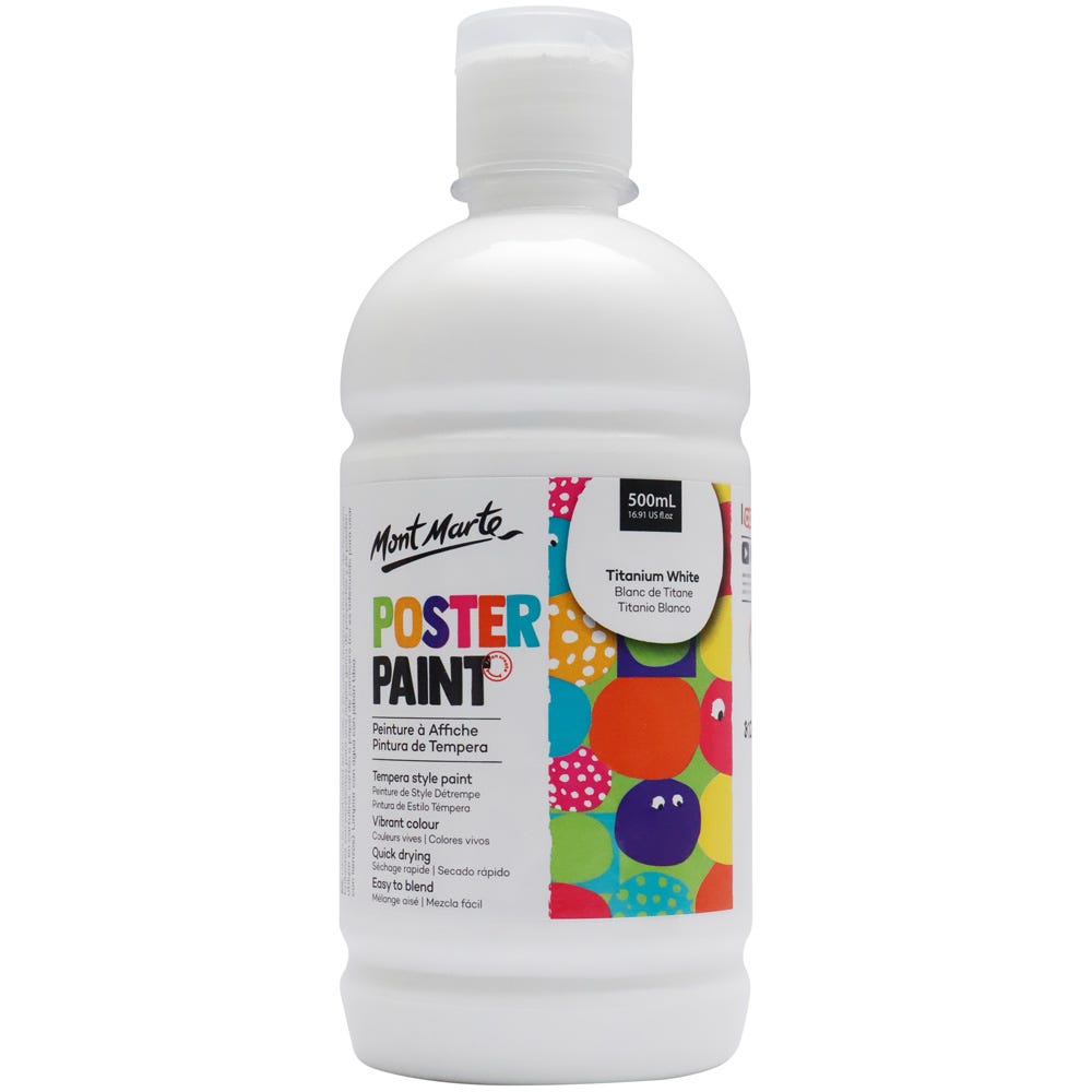 Mont Marte Poster Paint 500ml - Titanium White - Al Masam Stationery LLC Main image