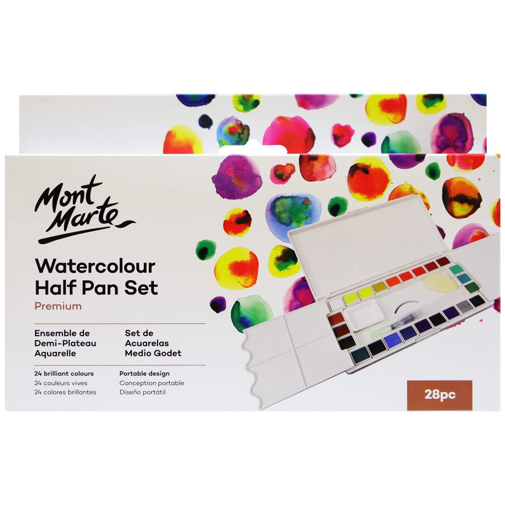 Mont Marte Watercolour Half Pan 28 Pcs Set Secondary image