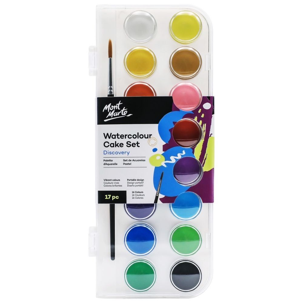 Watercolour Cake Set Discovery 17pc - Al Masam Stationery LLC Main image