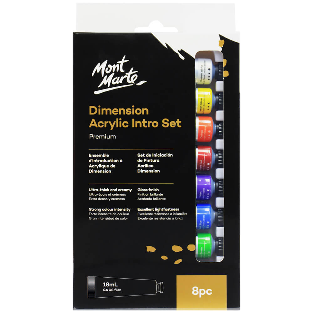 Mont Marte Dimension Acrylic Intro Set 8pc x 18ml - Al Masam Stationery LLC Main image