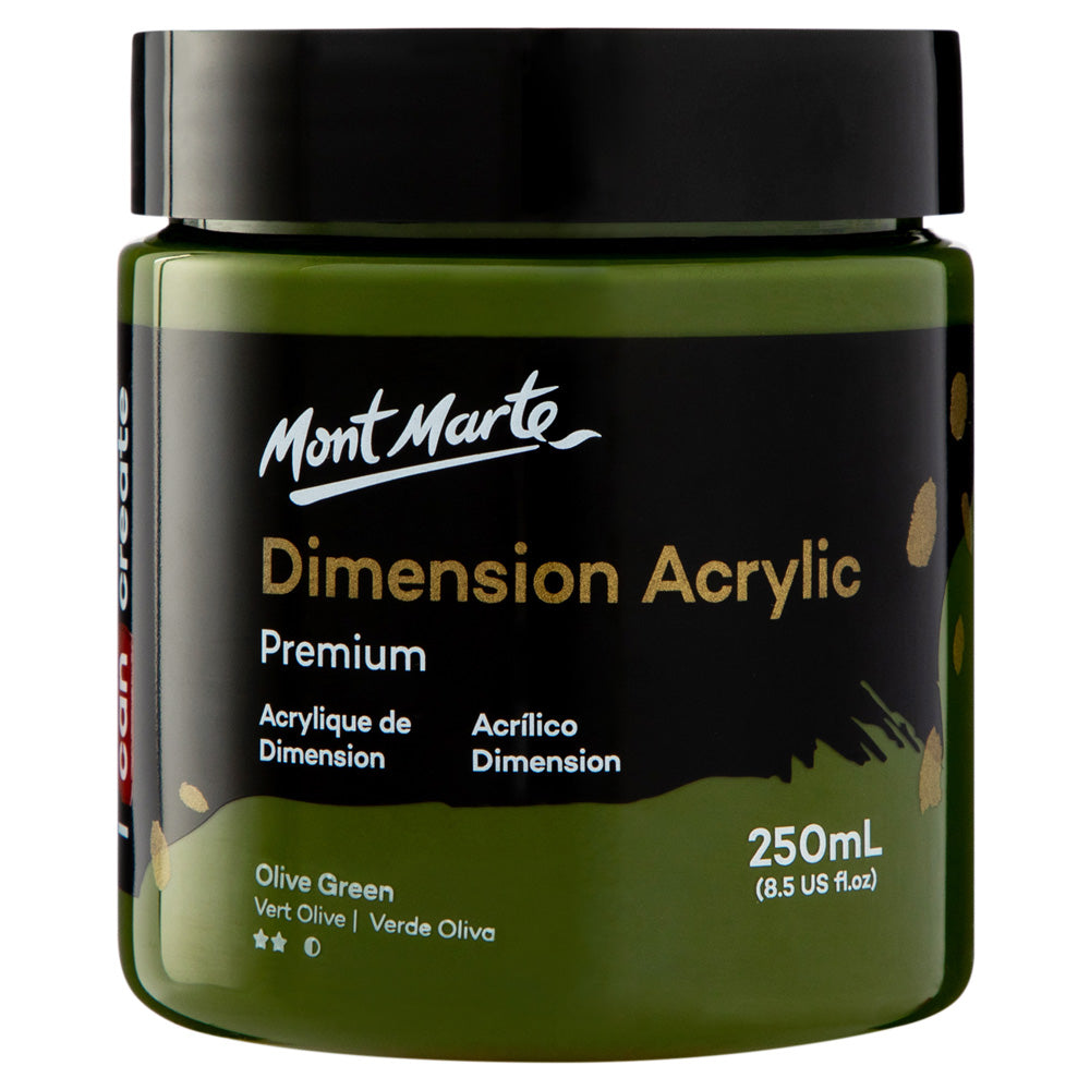 Mont marte Dimension Acrylic 250mls - Olive Green - Al Masam Stationery LLC