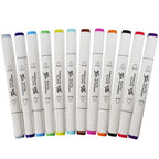 Mont Marte Dual Tip Alcohol Art Markers 12pc for Illustration, Manga & Colour Blending