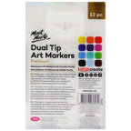 Mont Marte Dual Tip Alcohol Art Markers 12pc for Illustration, Manga & Colour Blending