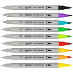 Mont Marte Dual Tip Brush & Fineliner Markers 48pc Tri Grip for Lettering & Illustration