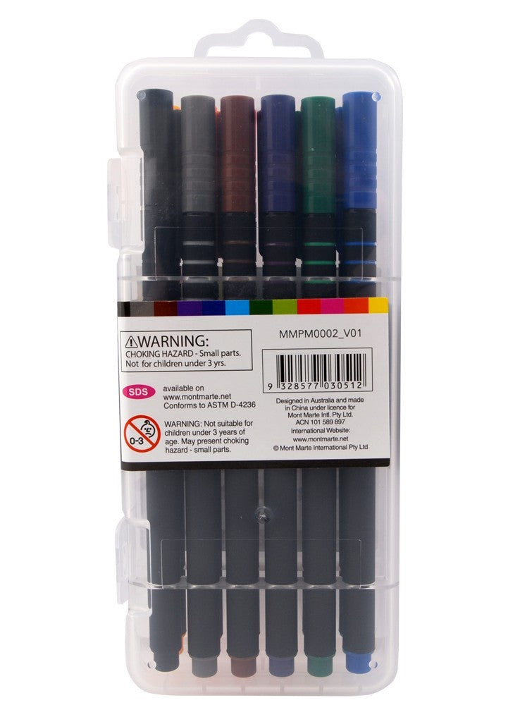 Mont Marte Fineliner Soft Grip 12pc - Al Masam Stationery LLC Main image