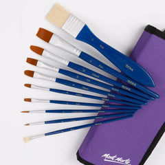 Mont Marte Brush Set in Wallet 11pc - Gouache - Al Masam Stationery LLC