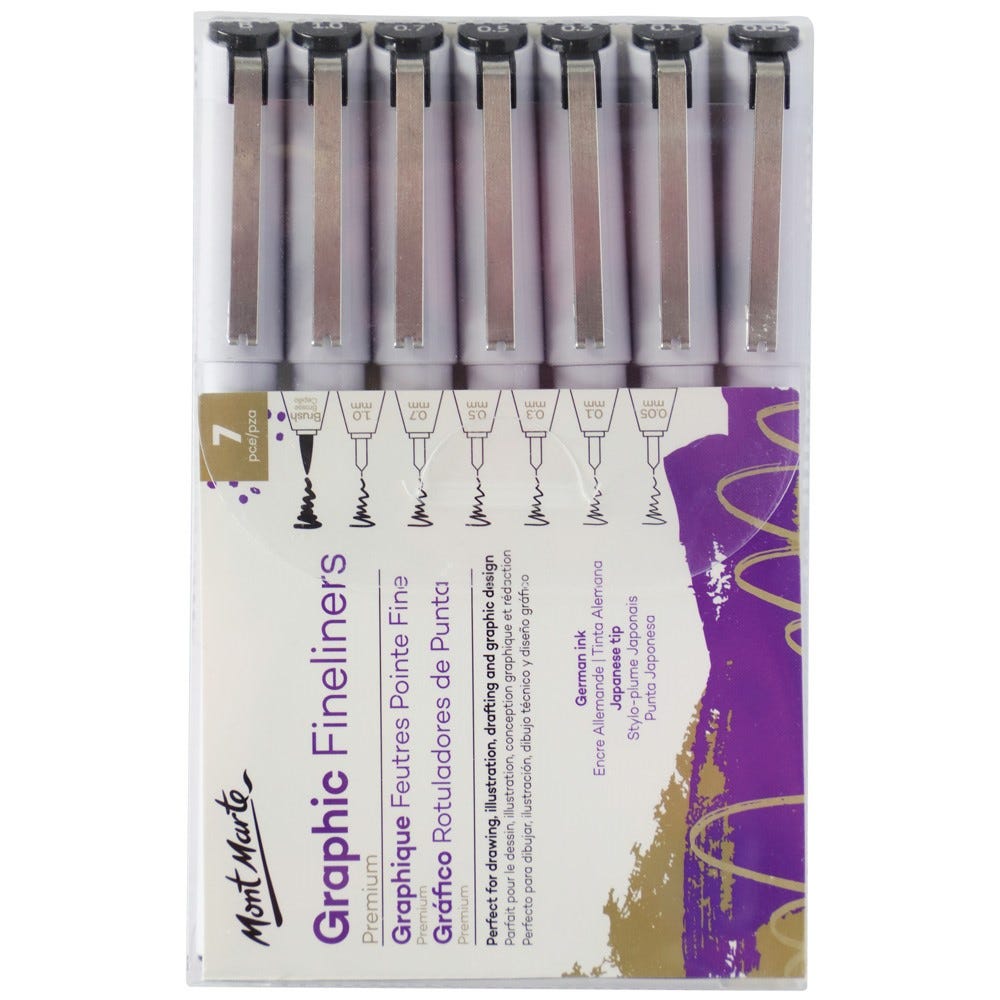 Mont Marte Graphic Fineliners Set 7pc - Al Masam Stationery LLC