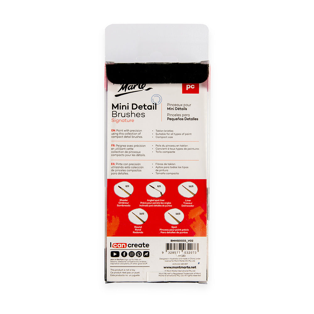 Mont Marte Mini Detail Brush Set 5pc - Al Masam Stationery LLC