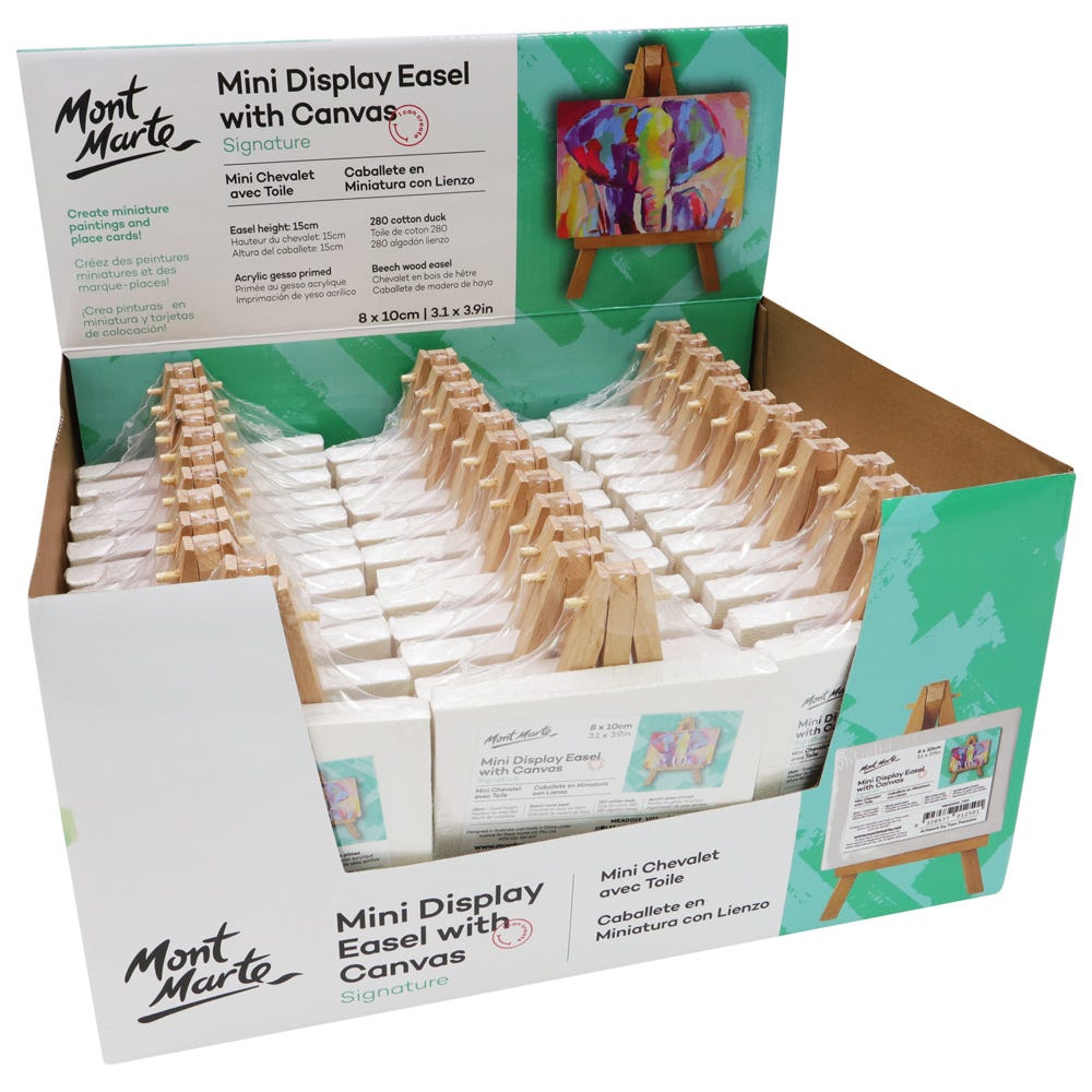 Mont marte Mini Display Easel w/Canvas 8x10cm - Al Masam Stationery LLC