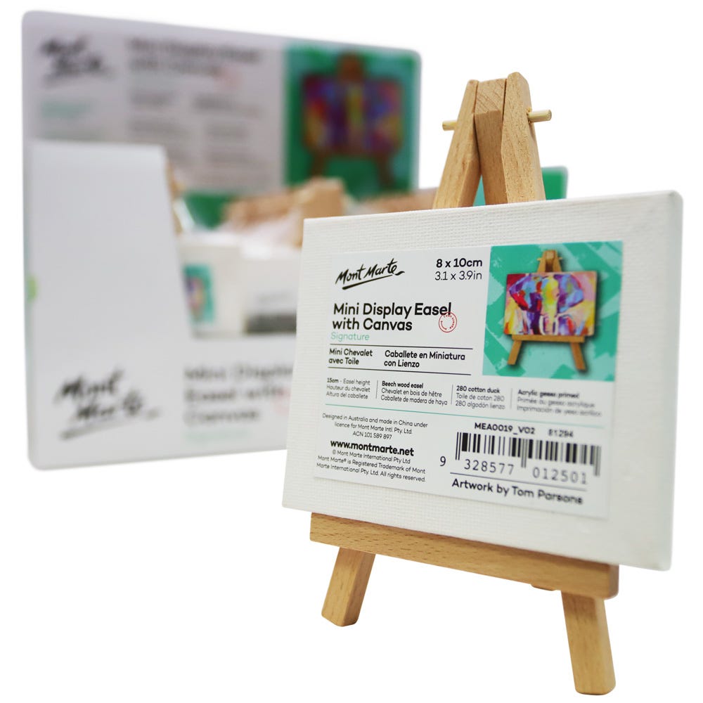 Mont marte Mini Display Easel w/Canvas 8x10cm - Al Masam Stationery LLC