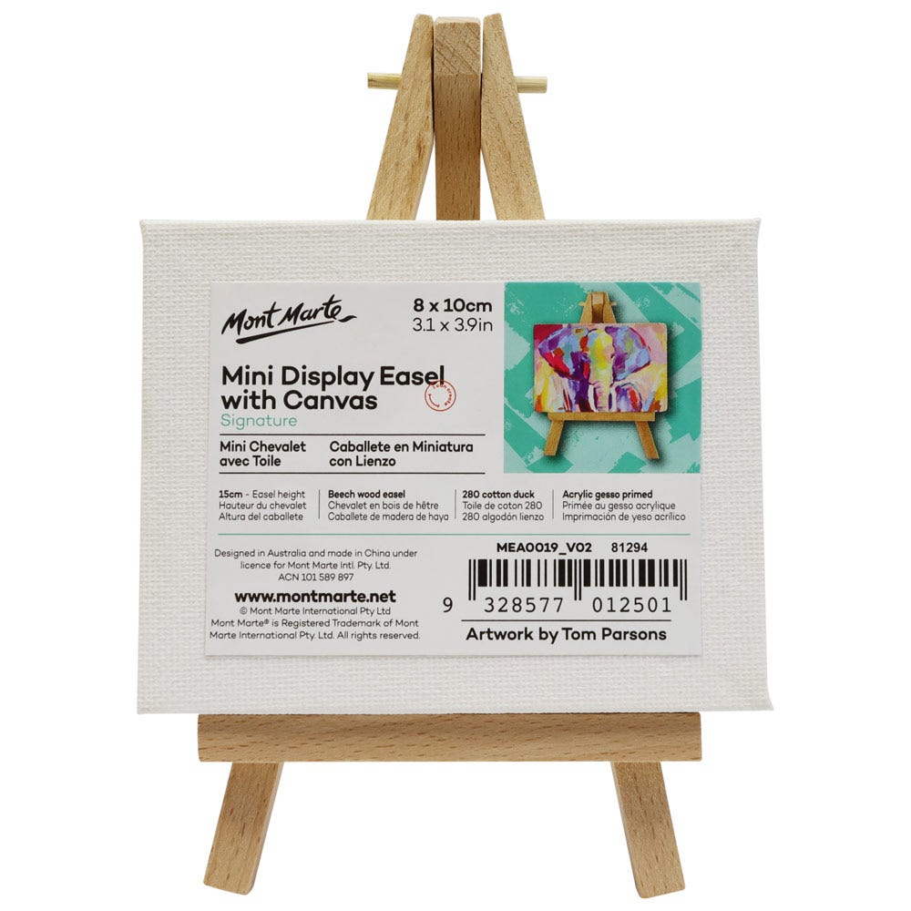 Mont marte Mini Display Easel w/Canvas 8x10cm - Al Masam Stationery LLC