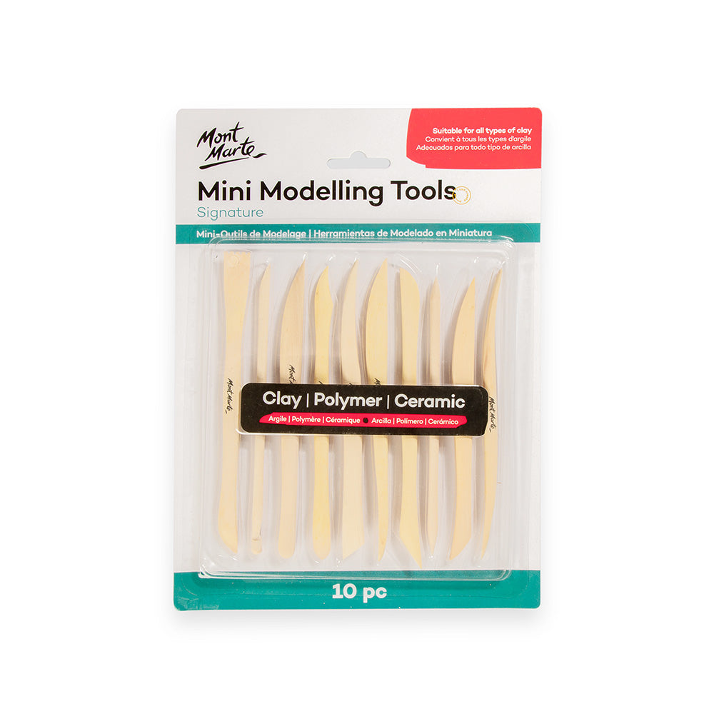 Mont Marte Mini Modelling Tools Boxwood 10pc - Al Masam Stationery LLC Main image