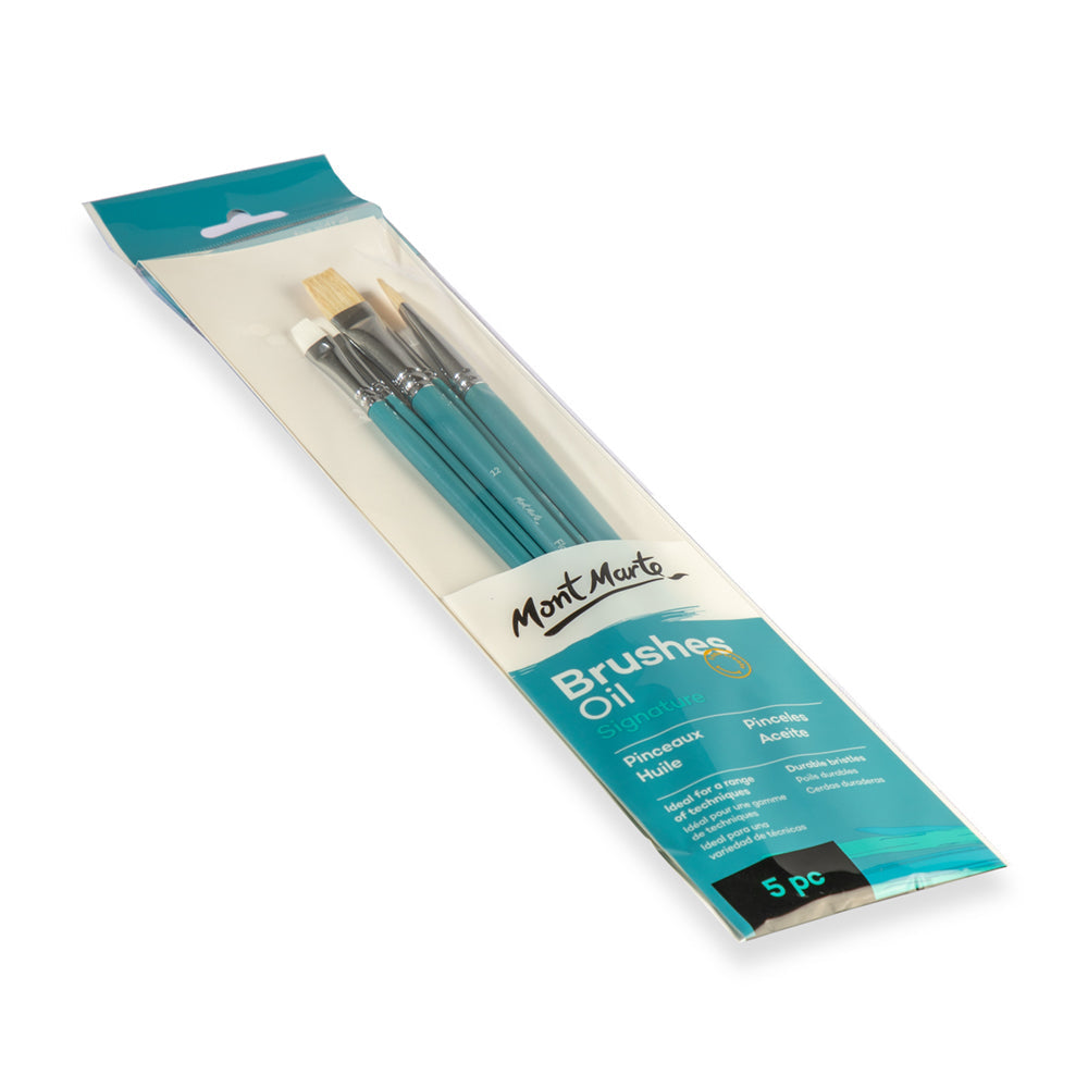 Mont Marte Gallery Series Brush Set Oils 5pc - (BMHS0020) - Al Masam Stationery LLC
