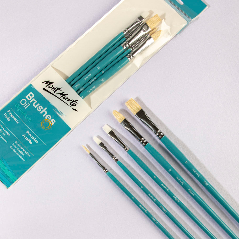 Mont Marte Gallery Series Brush Set Oils 5pc - (BMHS0020) - Al Masam Stationery LLC