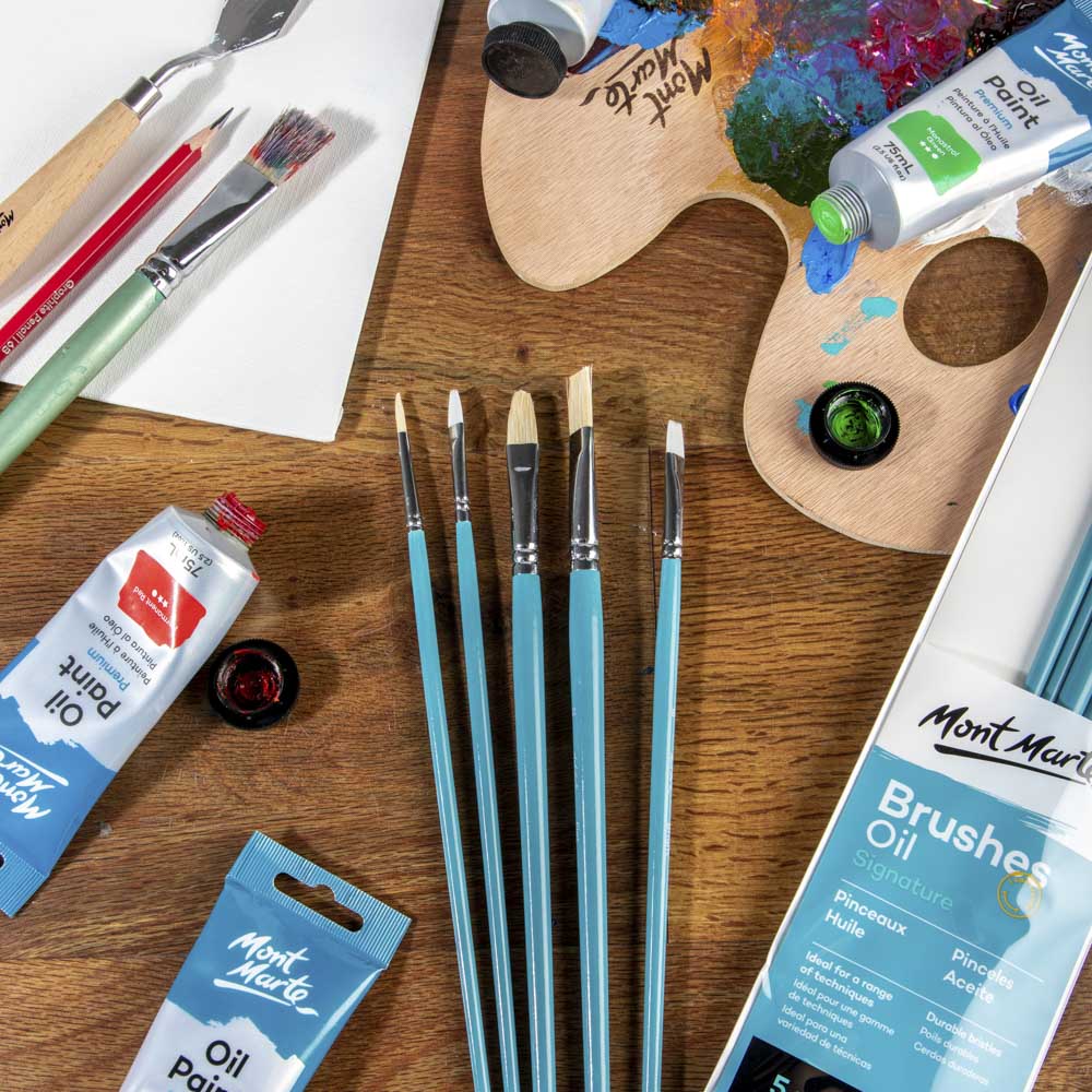 Mont Marte Gallery Series Brush Set Oils 5pc - (BMHS0020) - Al Masam Stationery LLC