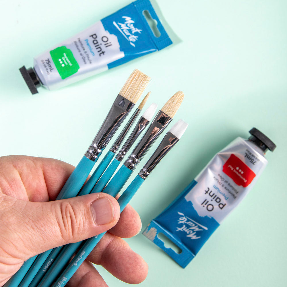 Mont Marte Gallery Series Brush Set Oils 5pc - (BMHS0020) - Al Masam Stationery LLC