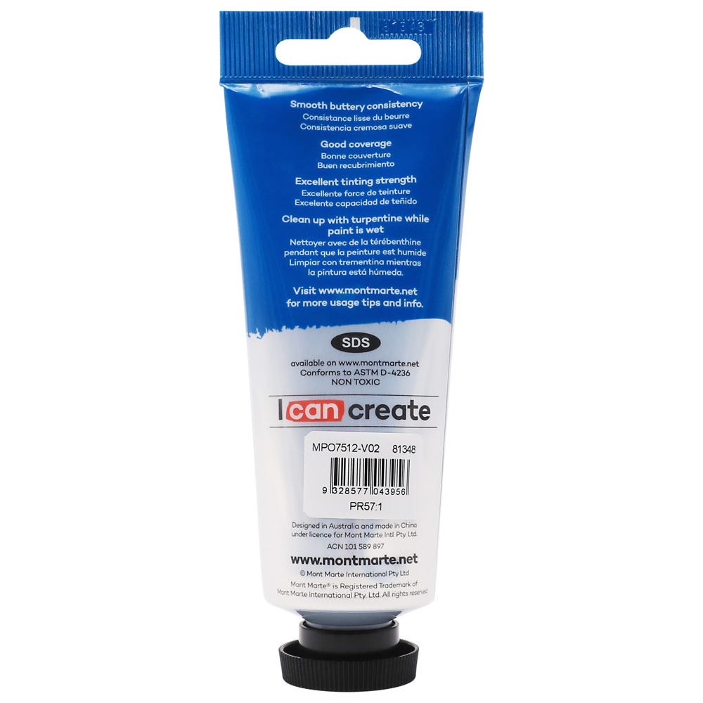 Mont Marte Oil Paint 75ml - Crimson - Al Masam Stationery LLC