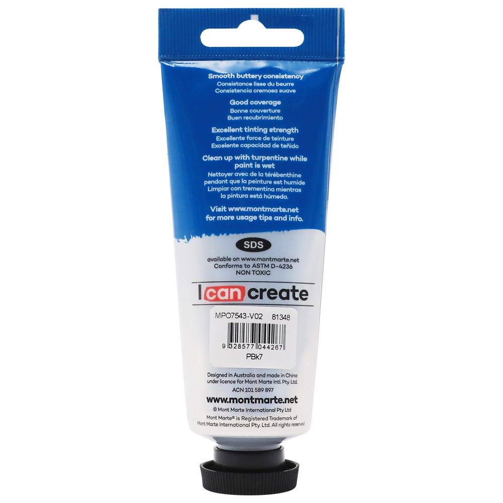 Mont Marte Oil Paint 75ml Lamp Black for Canvas, Fine Art & Studio Painting Secondary image