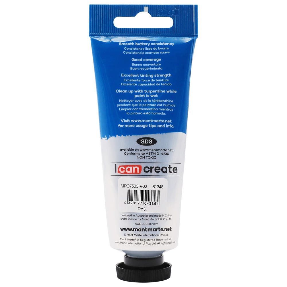 Mont Marte Oil Paint 75ml - Lemon Yellow - Al Masam Stationery LLC