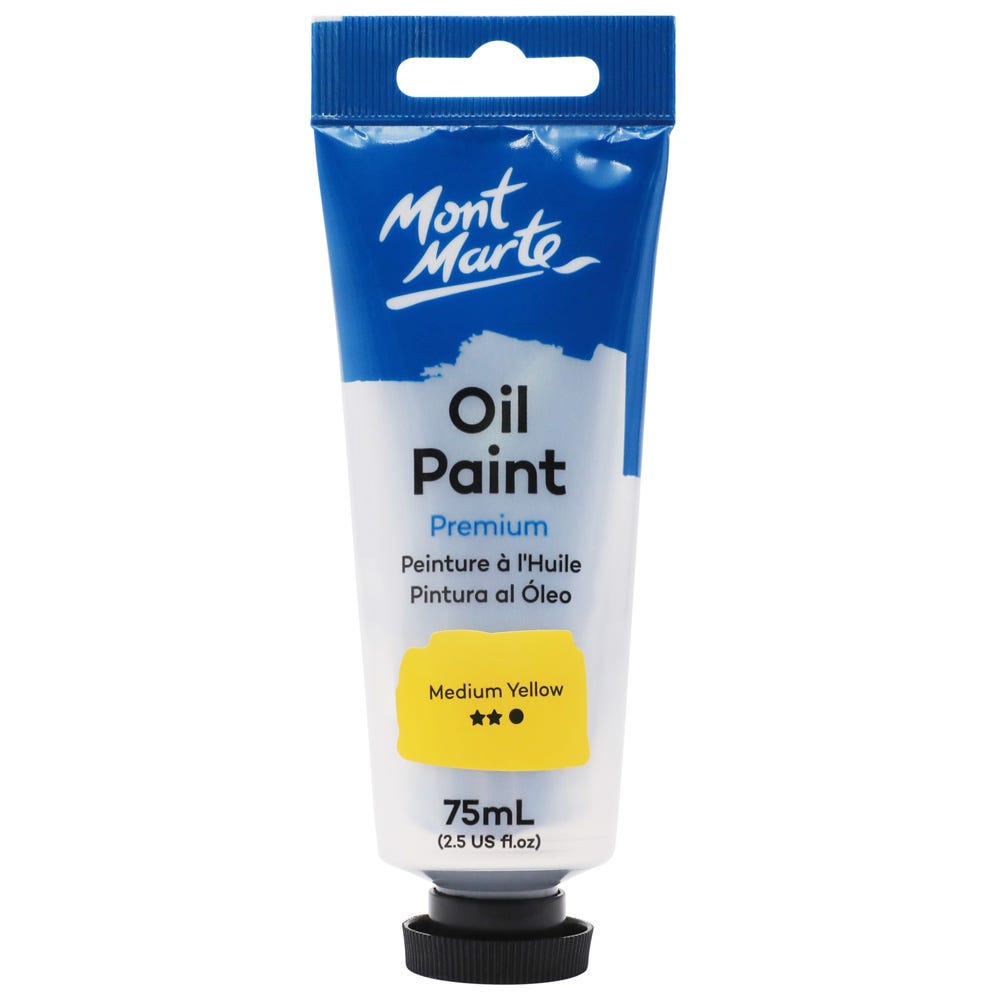 Mont Marte Oil Paint 75ml - Medium Yellow - Al Masam Stationery LLC Main image