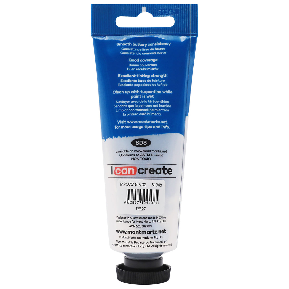 Mont Marte Oil Paint 75ml - Prussian Blue - Al Masam Stationery LLC
