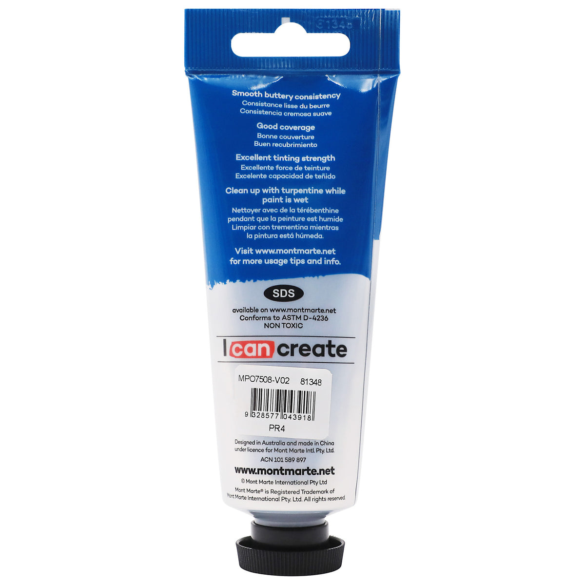 Mont Marte Oil Paint 75ml - Vermilion - Al Masam Stationery LLC