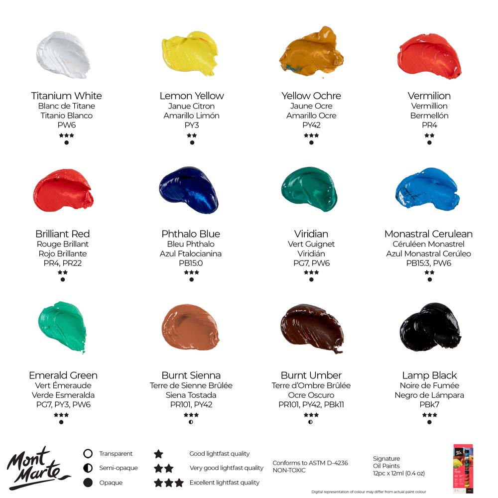 Mont Marte Oil Paints 12pc x 12ml Secondary image