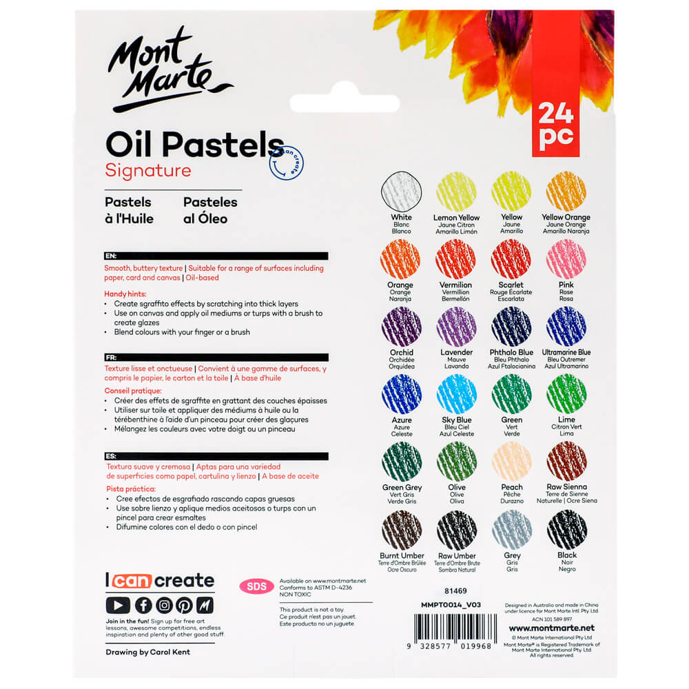 Mont Marte Oil Pastels 24pc - Al Masam Stationery LLC