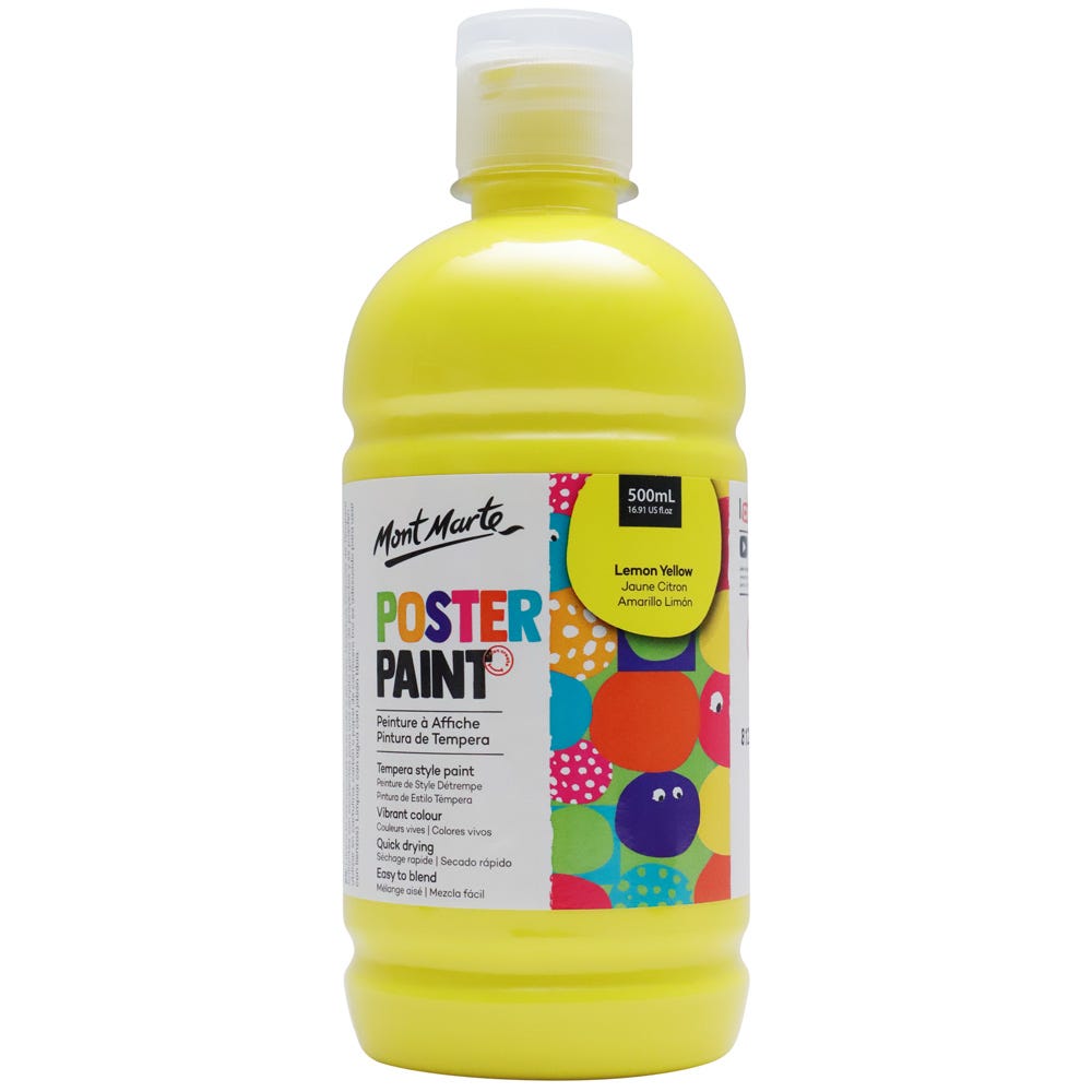 Mont Marte Poster Paint 500ml - Lemon Yellow - Al Masam Stationery LLC Main image