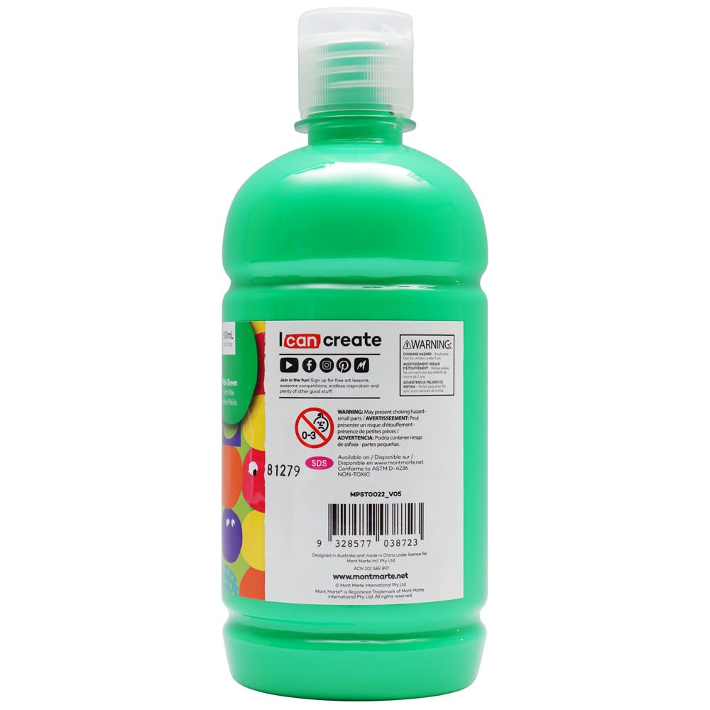 Mont Marte Poster Paint 500ml - Pale Green Secondary image