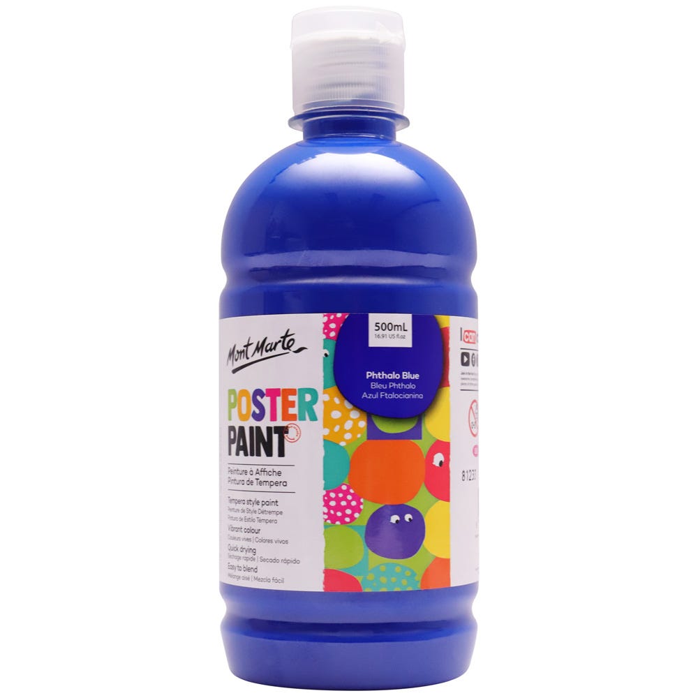 Mont Marte Poster Paint 500ml - Phthalo Blue - Al Masam Stationery LLC Main image