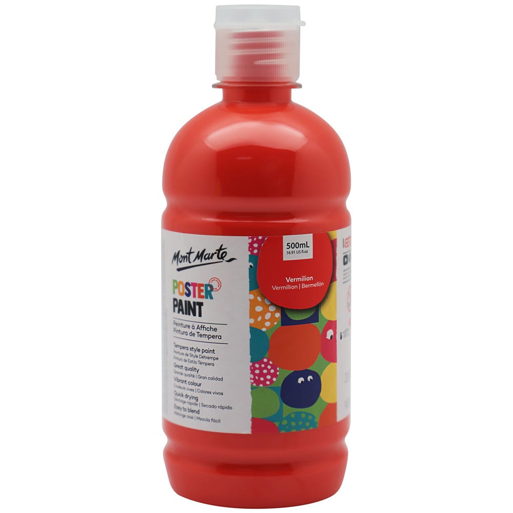 Mont Marte Poster Paint 500ml - Vermilion - Al Masam Stationery LLC Main image