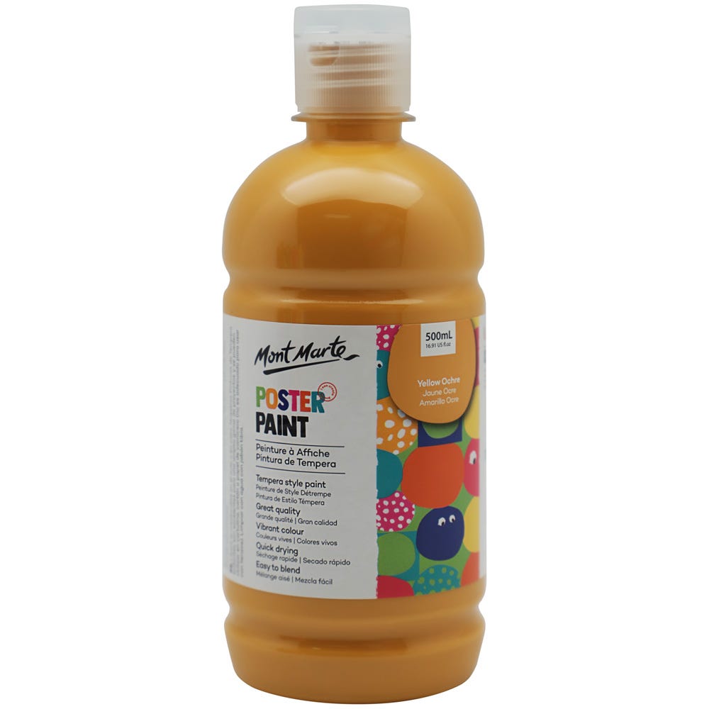 Mont Marte Poster Paint 500ml - Yellow Ochre - Al Masam Stationery LLC Main image