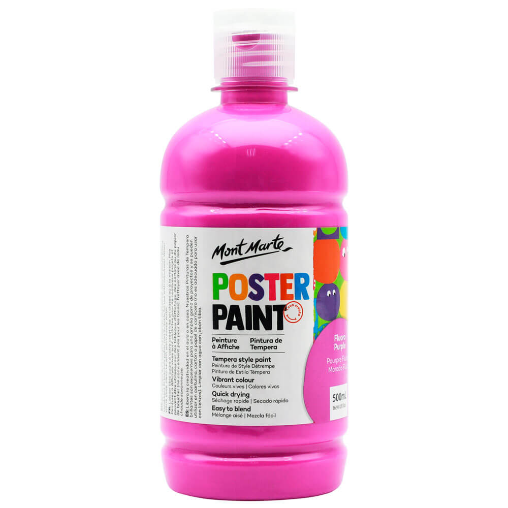Mont Marte Poster Paint 500ml - Fluoro Purple - Al Masam Stationery LLC Main image