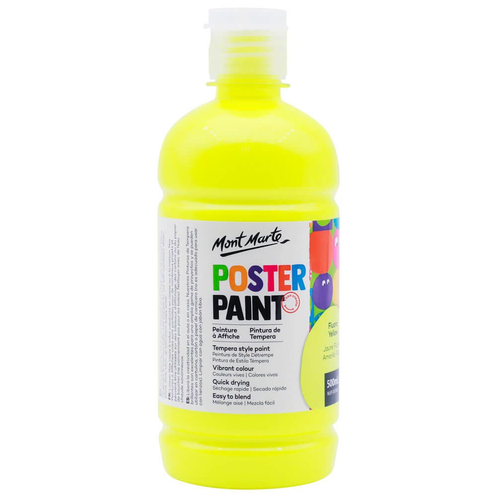 Mont Marte Poster Paint 500ml - Fluoro Yellow - Al Masam Stationery LLC Main image