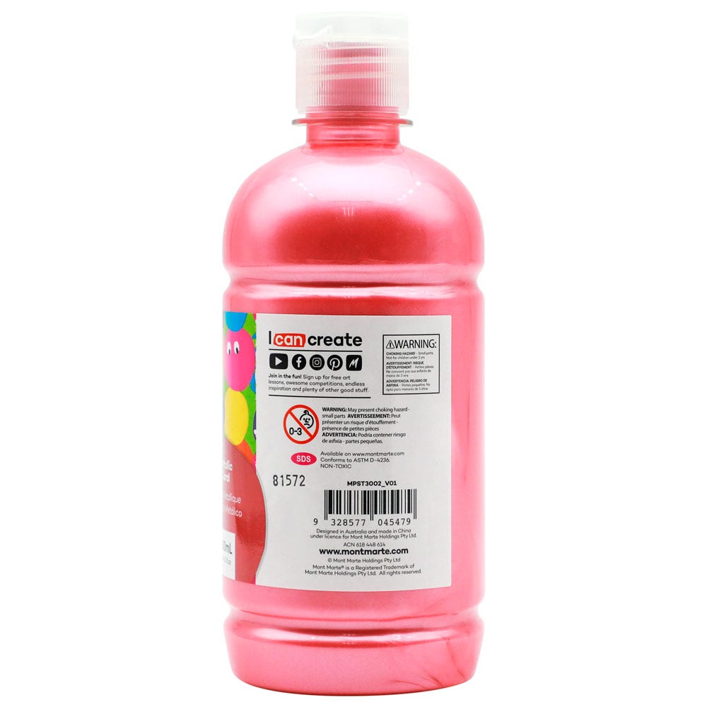 Mont Marte Poster Paint 500ml - Metallic Coral - Al Masam Stationery LLC