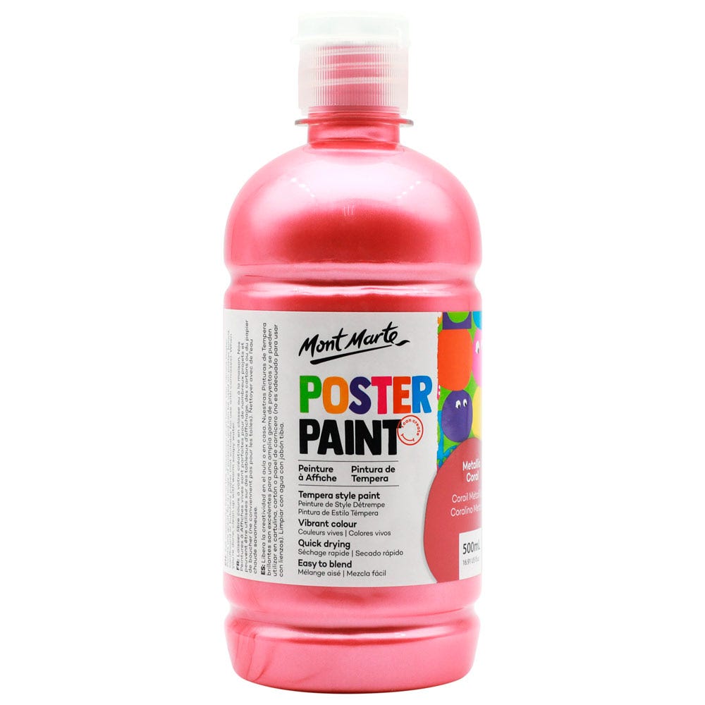 Mont Marte Poster Paint 500ml - Metallic Coral - Al Masam Stationery LLC Main image